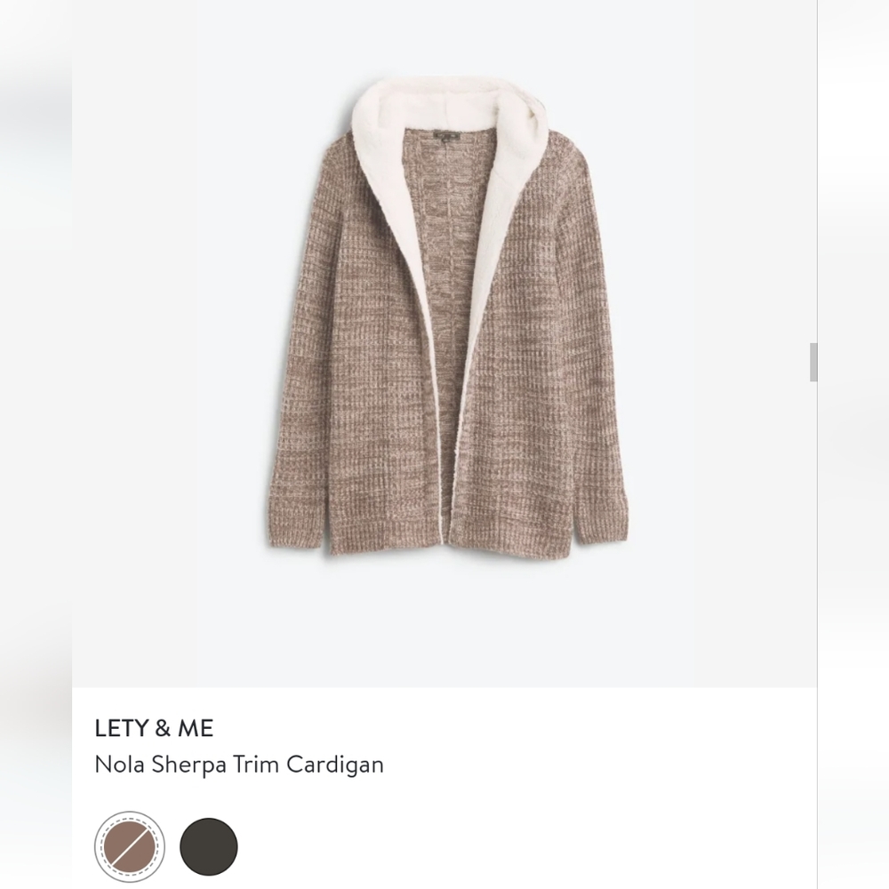 Like New LETY & ME Nola Sherpa Trim Cardigan